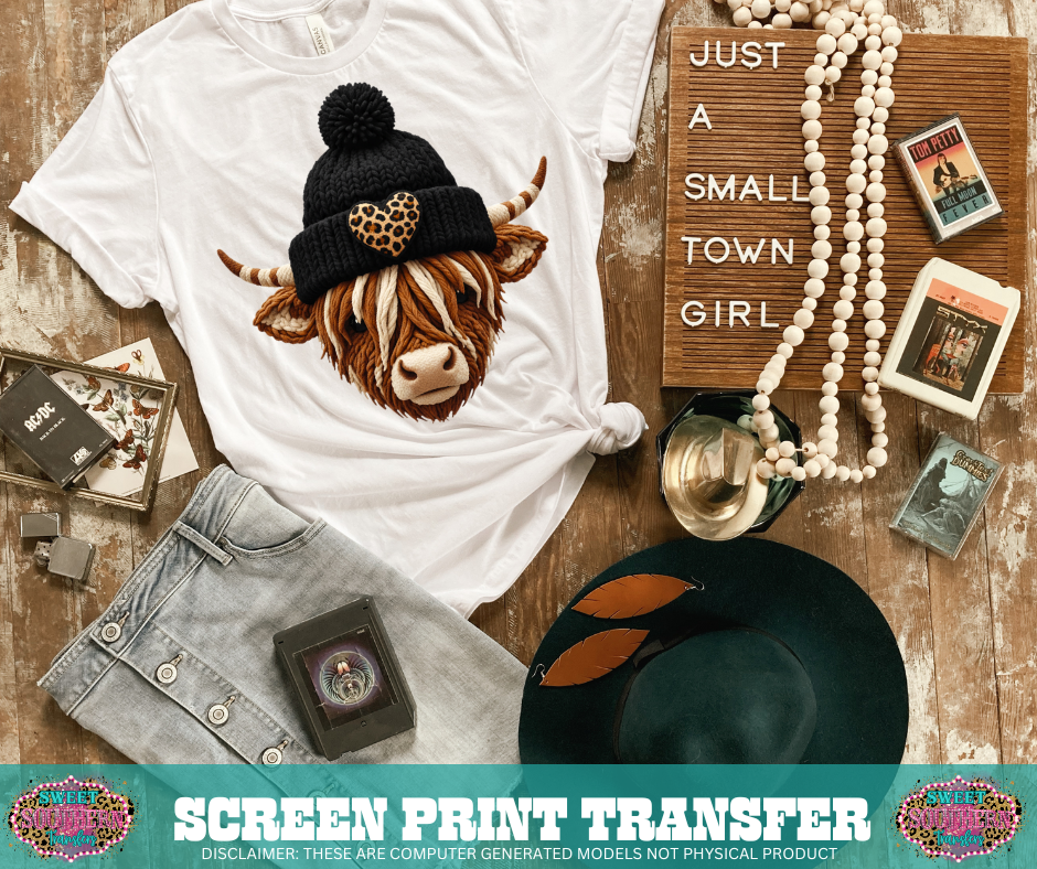 FULL COLOR SCREEN PRINT - HIGHLAND COW YARN