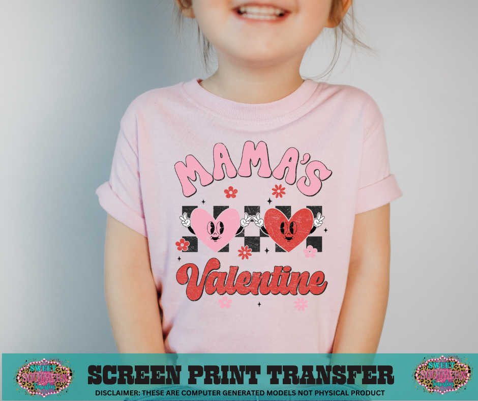 FULL COLOR SCREEN PRINT - MAMA'S VALENTINE CHECKERED