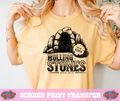 SINGLE COLOR SCREEN PRINT TRANSFER   - HE IS RISEN ROLLING STONES