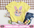 FULL COLOR SCREEN PRINT  - BUNNY GLASSES FLORAL
