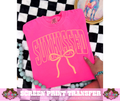 SINGLE COLOR SCREEN PRINT TRANSFER   - SUNKISSED BOW