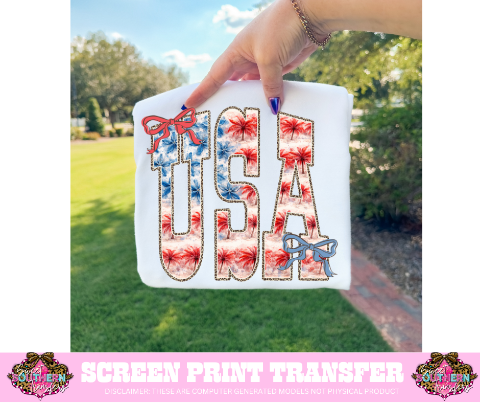 FULL COLOR SCREEN PRINT  - USA BOWS