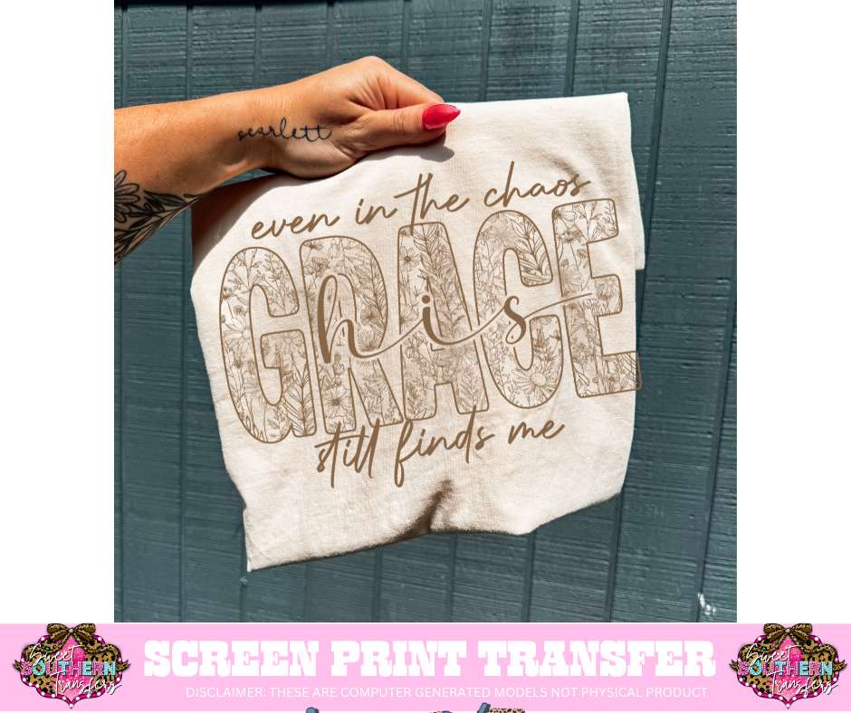 SINGLE COLOR SCREEN PRINT TRANSFER   - GRACE FLORAL