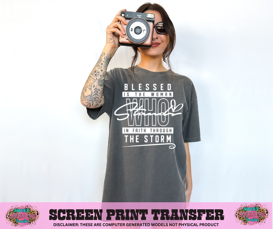 SINGLE COLOR SCREEN PRINT TRANSFER   - BLESSED