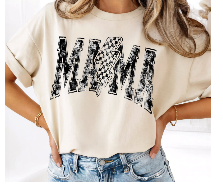 SINGLE COLOR SCREEN PRINT - MAMA BOLT DISTRESSED