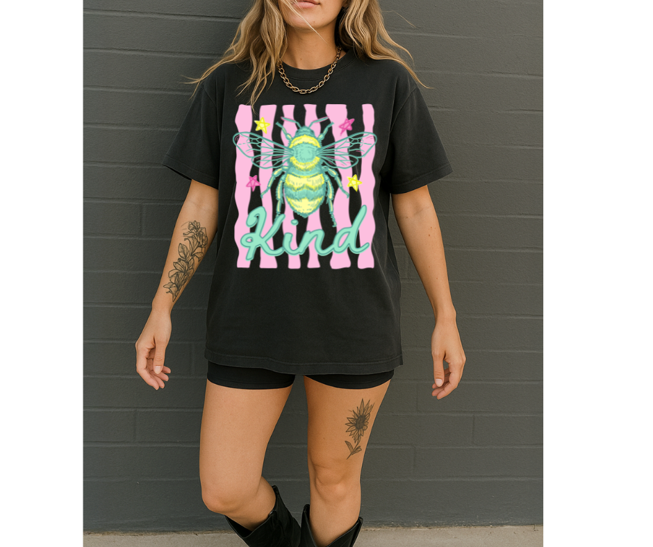 FULL COLOR SCREEN PRINT - BE KIND STRIPES
