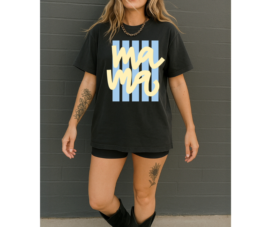 FULL COLOR SCREEN PRINT - MAMA STRIPES