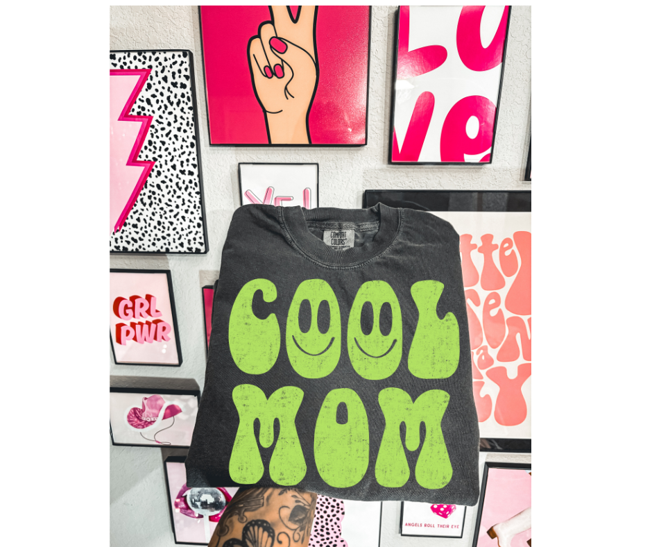 SINGLE COLOR SCREEN PRINT - COOL MOM SMILEY