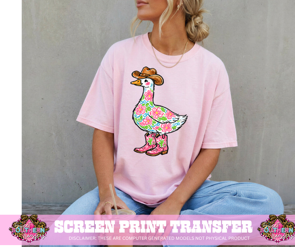 FULL COLOR SCREEN PRINT -  GOOSE FLORAL
