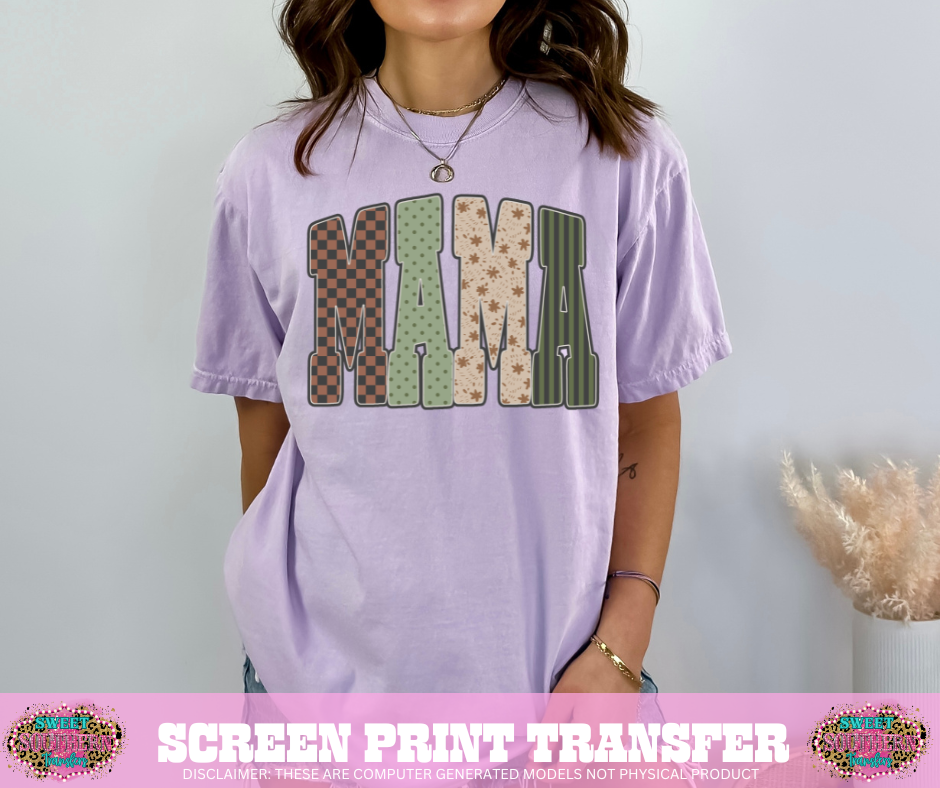 FULL COLOR SCREEN PRINT - MAMA CHECKERED