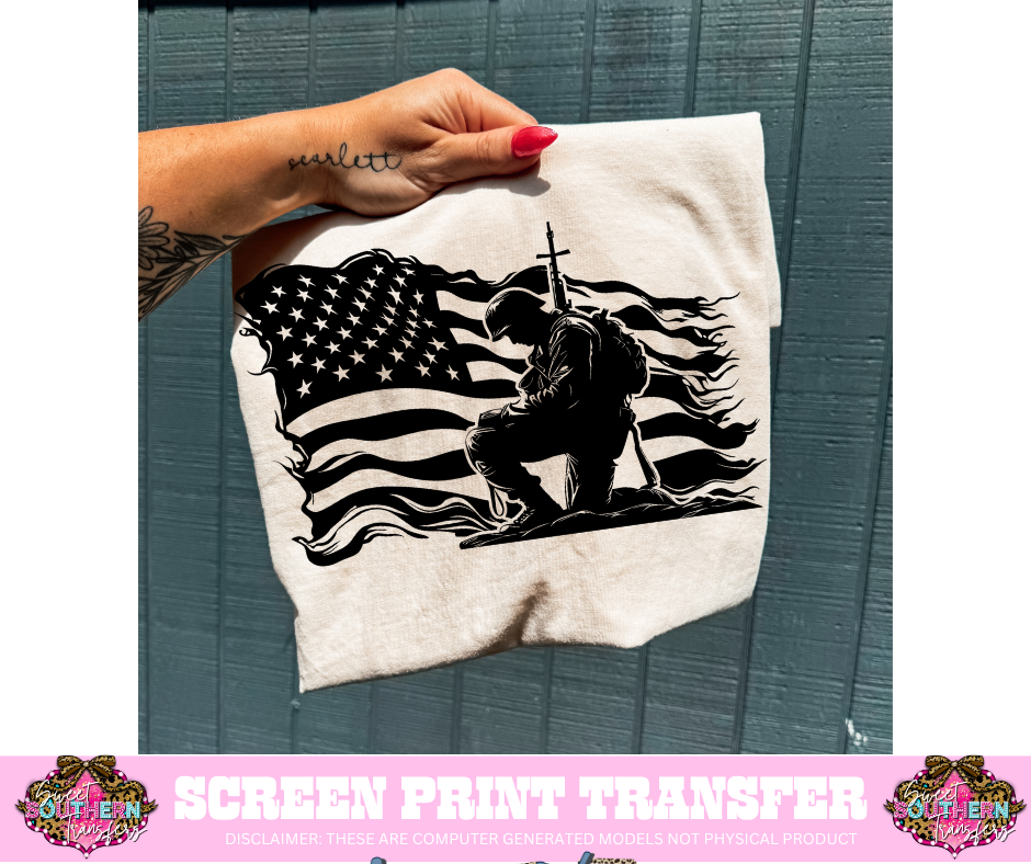 SINGLE COLOR SCREEN PRINT - FLAG AMERICAN