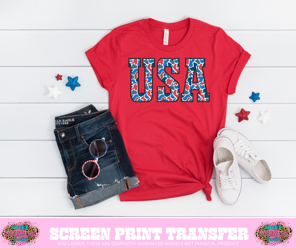 FULL COLOR SCREEN PRINT - USA BLUE
