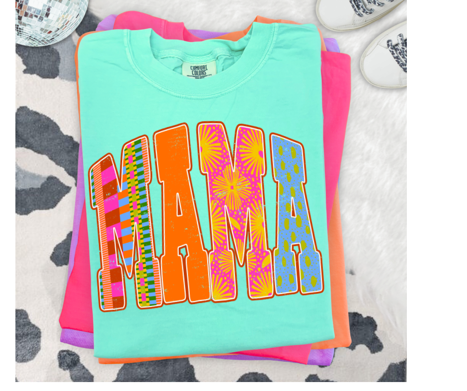 FULL COLOR SCREEN PRINT - MAMA STRIPES