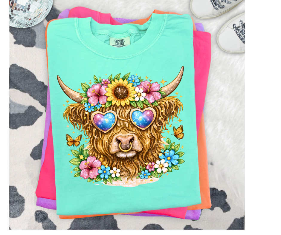 FULL COLOR SCREEN PRINT - SUNFLOVER COW