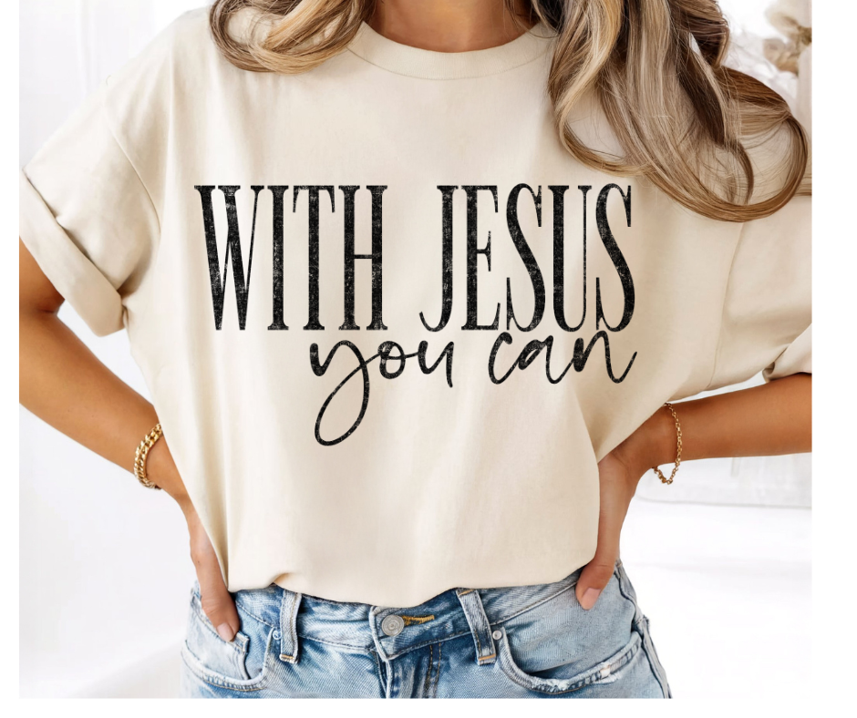 SINGLE COLOR SCREEN PRINT - WITH JESUS