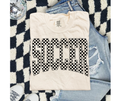 SINGLE COLOR SCREEN PRINT - SOCCER CHECKERED