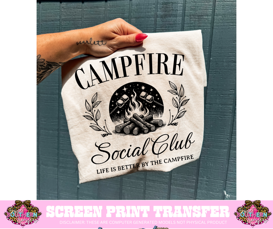 SINGLE COLOR SCREEN PRINT - CAMPFIRE