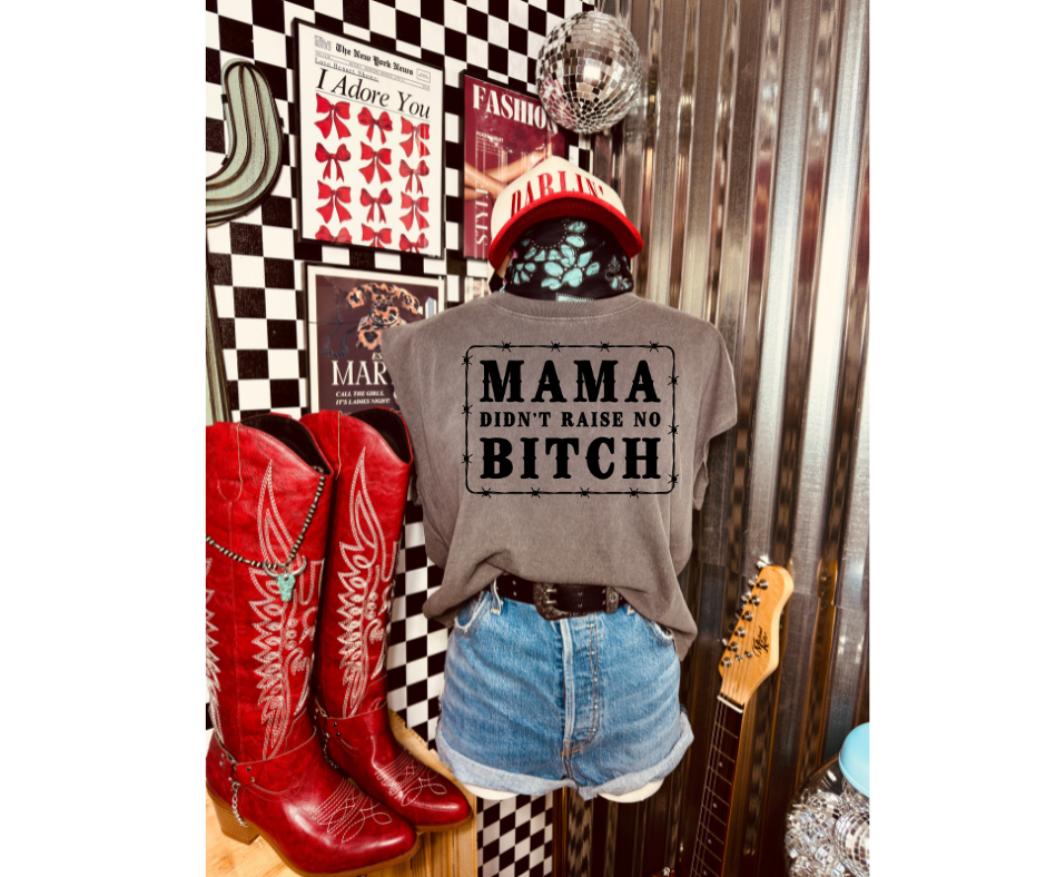 SINGLE COLOR SCREEN PRINT - MAMA DIDN'T RAISE NO BITCH
