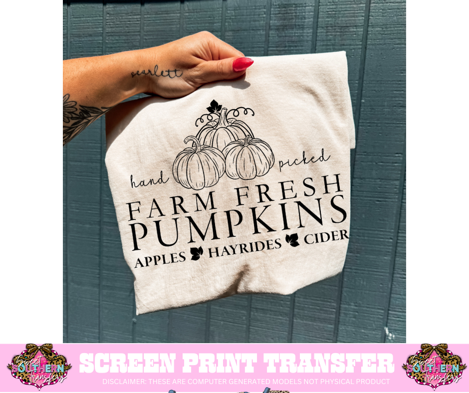 SINGLE COLOR SCREEN PRINT - HAND PICKED FARM FRESH