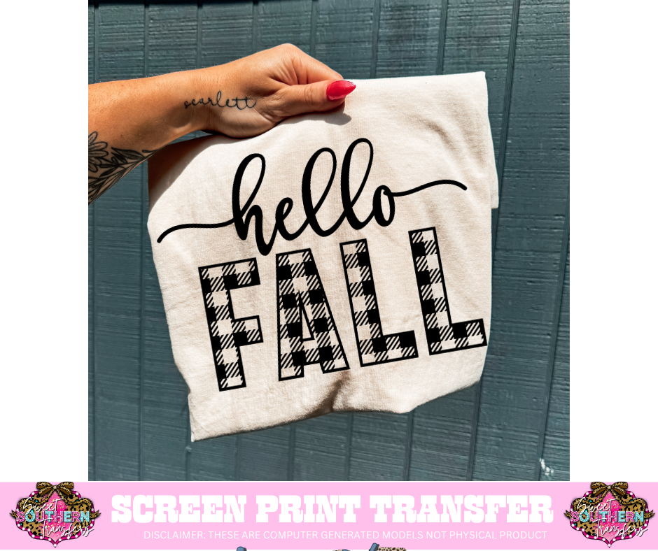 SINGLE COLOR SCREEN PRINT - HELLO FALL