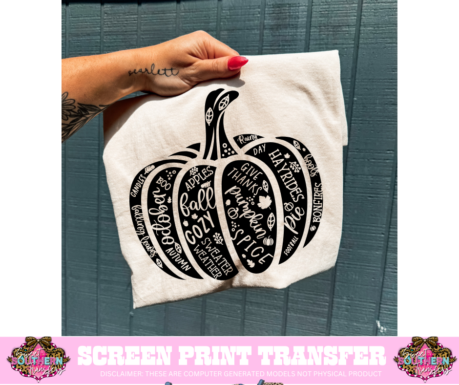 SINGLE COLOR SCREEN PRINT - PUMPKIN