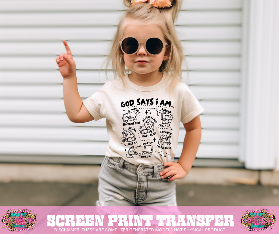SINGLE COLOR SCREEN PRINT - GOD SAYS I AM