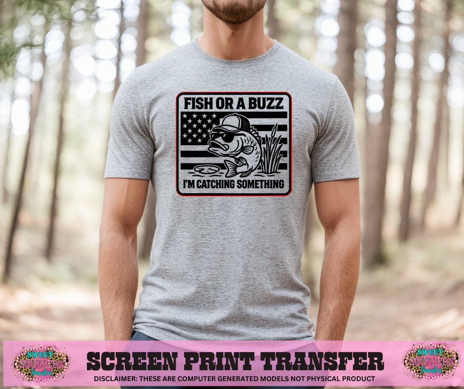 SINGLE COLOR SCREEN PRINT - FISH OR BUZZ