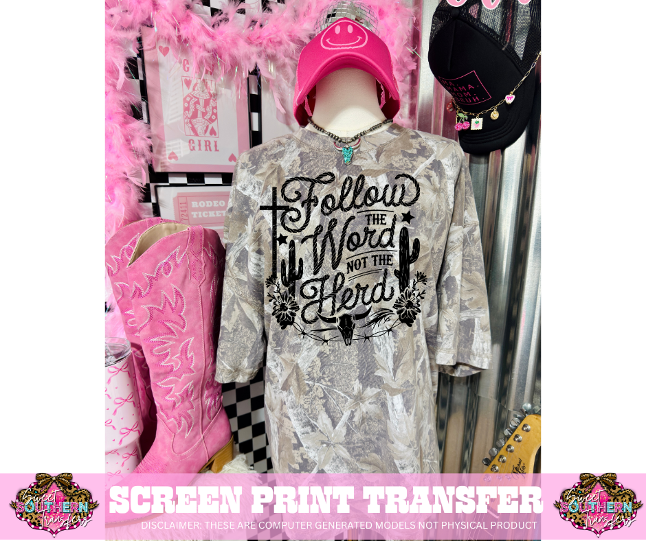 SINGLE COLOR SCREEN PRINT - FOLLOW THE WORD