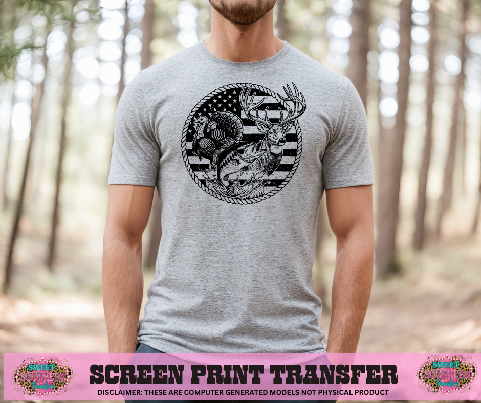 SINGLE COLOR SCREEN PRINT - HUNTING CIRCLE