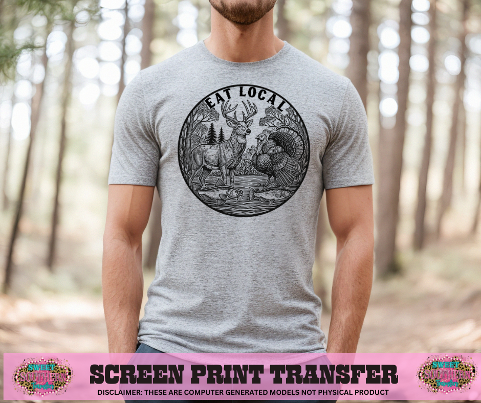 SINGLE COLOR SCREEN PRINT - EAT LOCAL