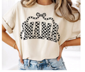 SINGLE COLOR SCREEN PRINT - MAMA CHECKERED BOW