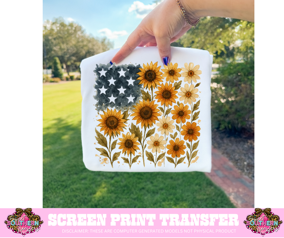 FULL COLOR SCREEN PRINT - SUNFLOWER FLAG