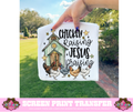 FULL COLOR SCREEN PRINT - CHICKEN AND JESUS