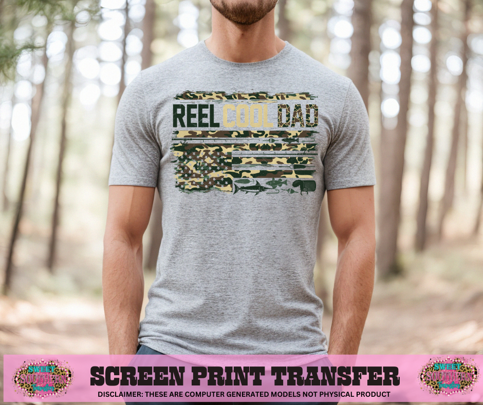 FULL COLOR SCREEN PRINT - REEL COOL DAD CAMO