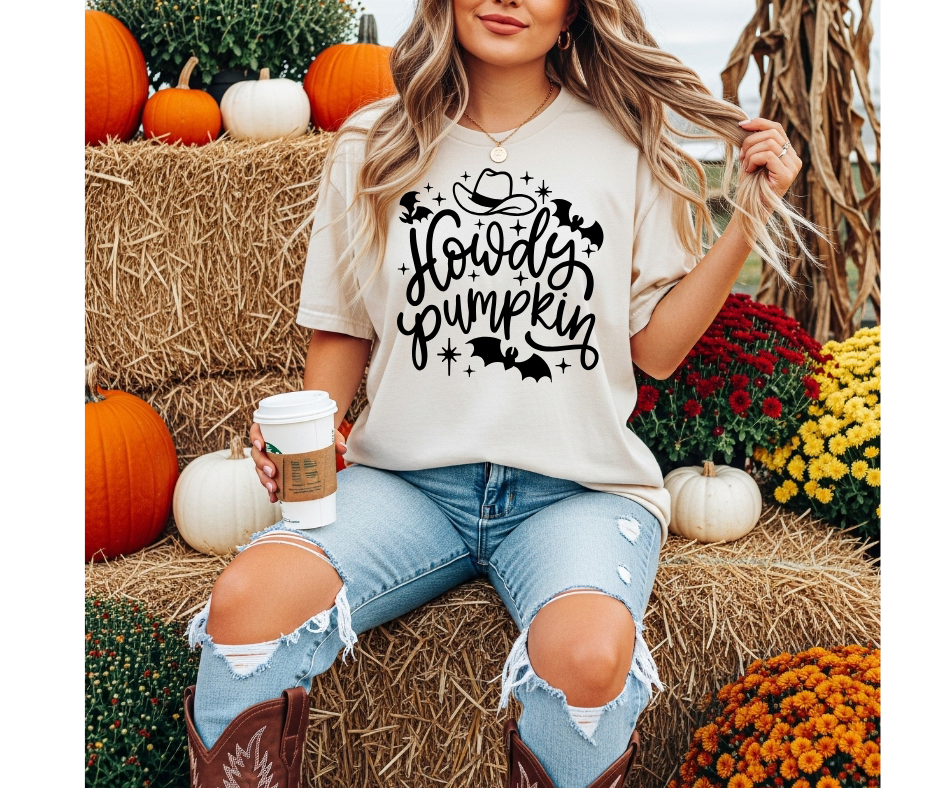 SINGLE COLOR SCREEN PRINT - HOWDY PUMPKIN