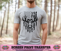 SINGLE COLOR SCREEN PRINT - DEER AMERICAN FLAG