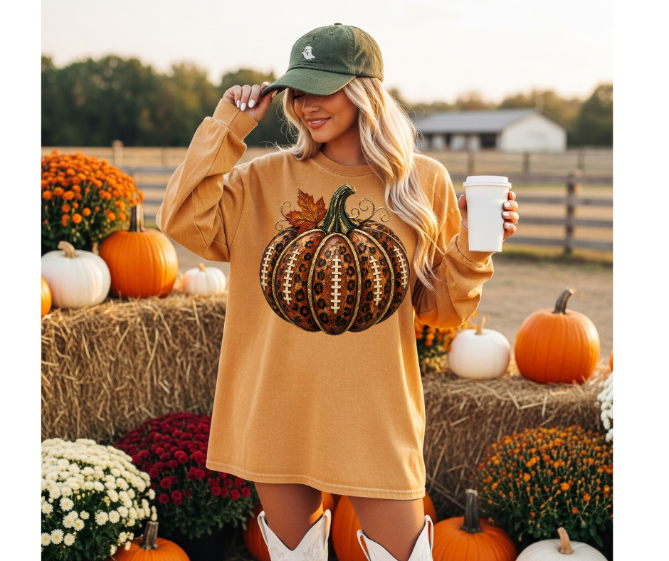 FULL COLOR SCREEN PRINT - FOOTBALL PUMPKIN