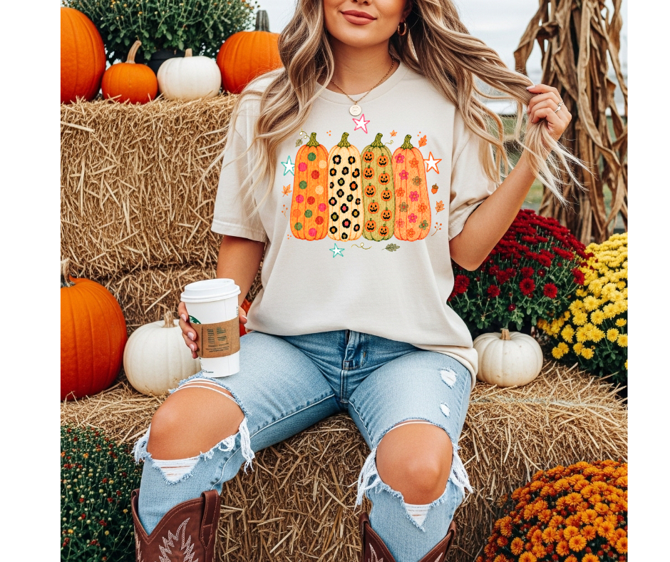FULL COLOR SCREEN PRINT - PUMPKIN STARS
