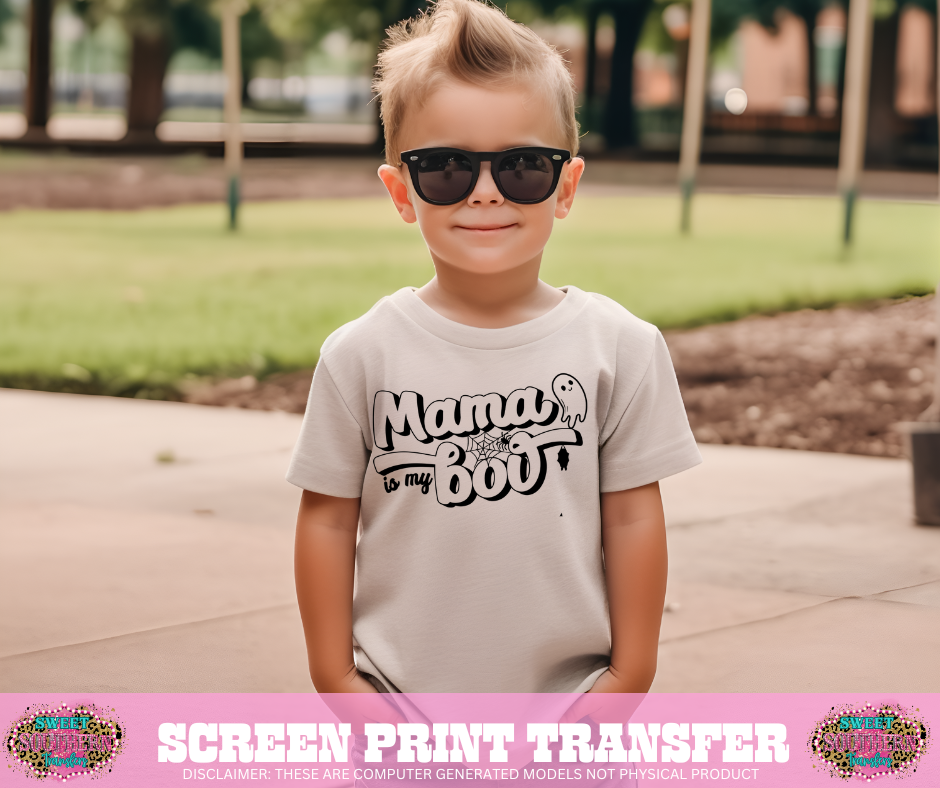 SINGLE COLOR SCREEN PRINT - MAMA IS MY BOO GHOST