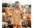 SINGLE COLOR SCREEN PRINT - PUMPKINS AAND BOWS
