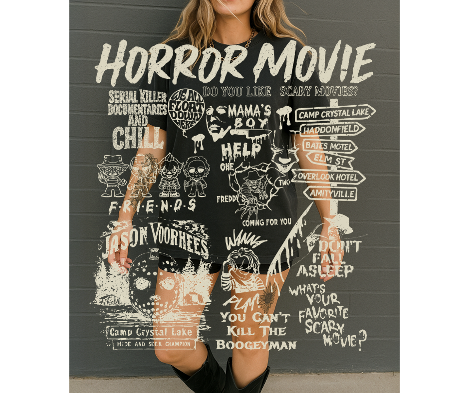SINGLE COLOR SCREEN PRINT - HORROR MOVIE