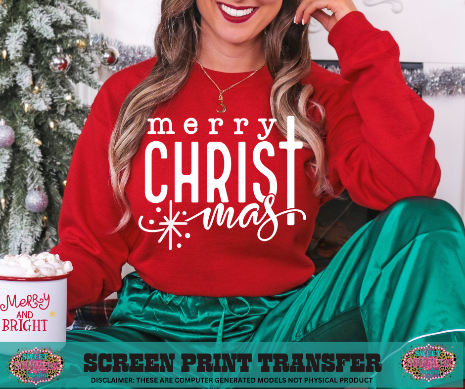 SINGLE COLOR SCREEN PRINT - MERRY CHRIST MAS