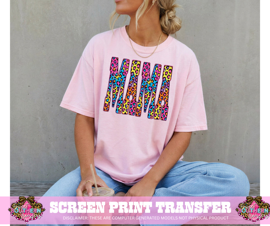 FULL COLOR SCREEN PRINT - MAMA CHEETAH COLOR