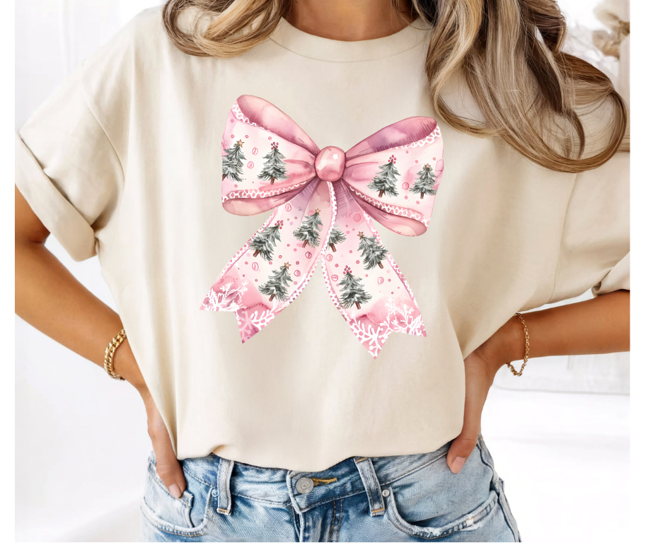 FULL COLOR SCREEN PRINT - PINK BOW