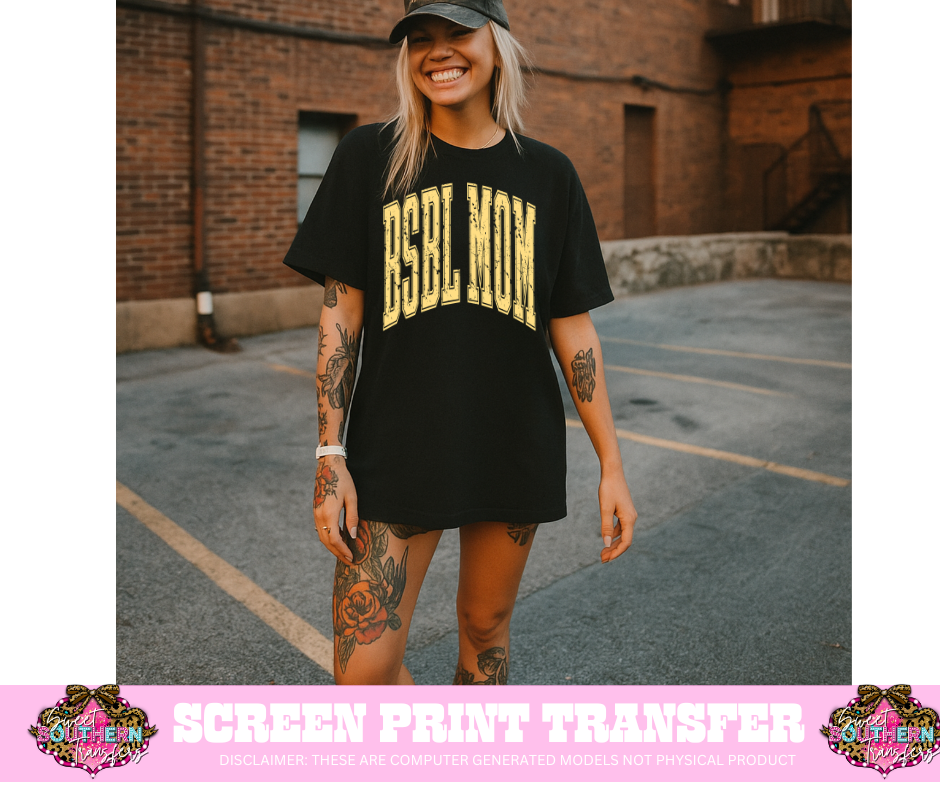 SINGLE COLOR SCREEN PRINT - BASEBALL MOM