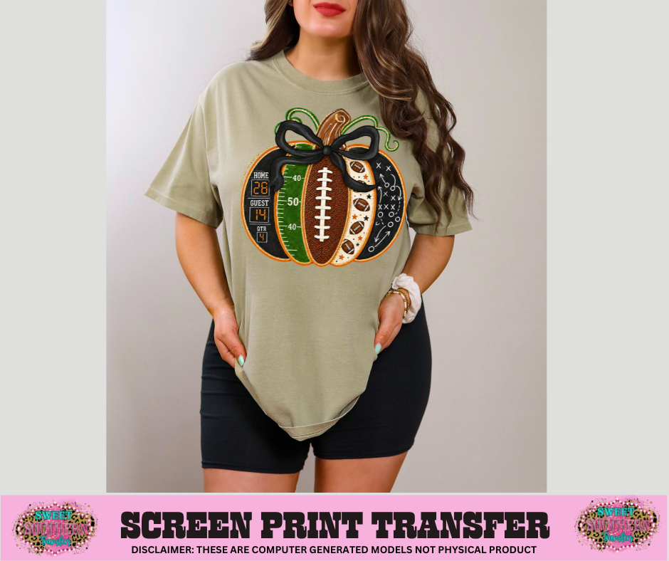 FULL COLOR SCREEN PRINT - FOOTBALL PUMPKIN