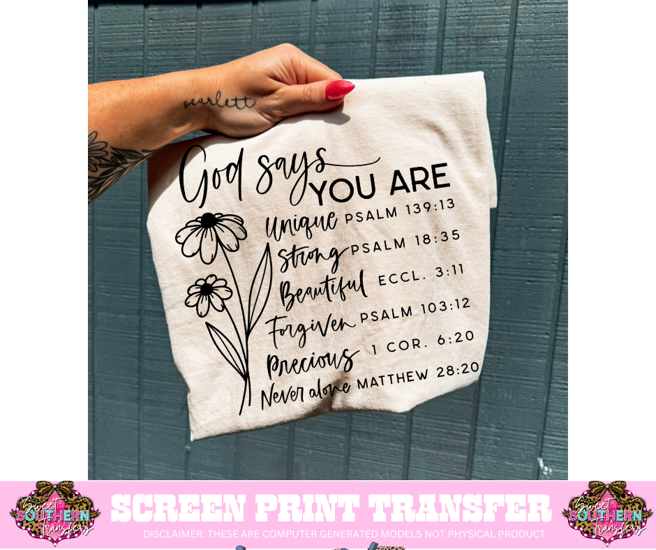 SINGLE COLOR SCREEN PRINT - GOD SAYS