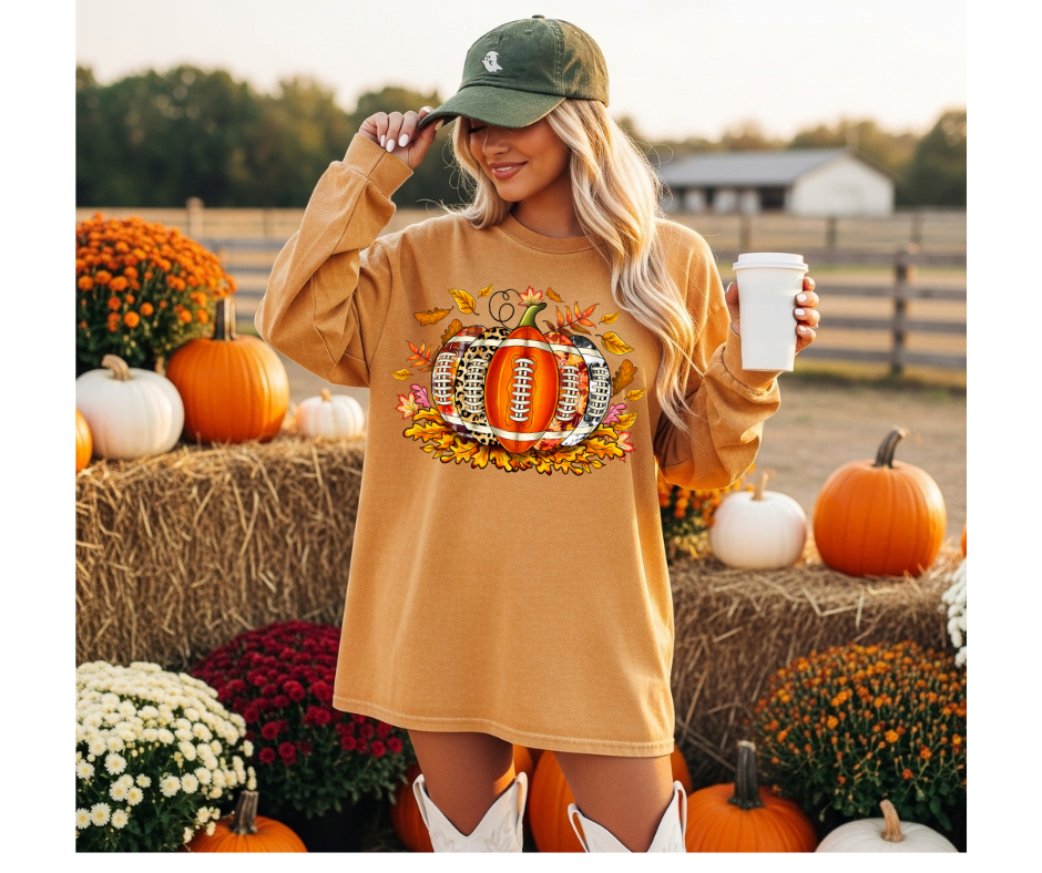 FULL COLOR SCREEN PRINT - FOOTBALL PUMPKIN