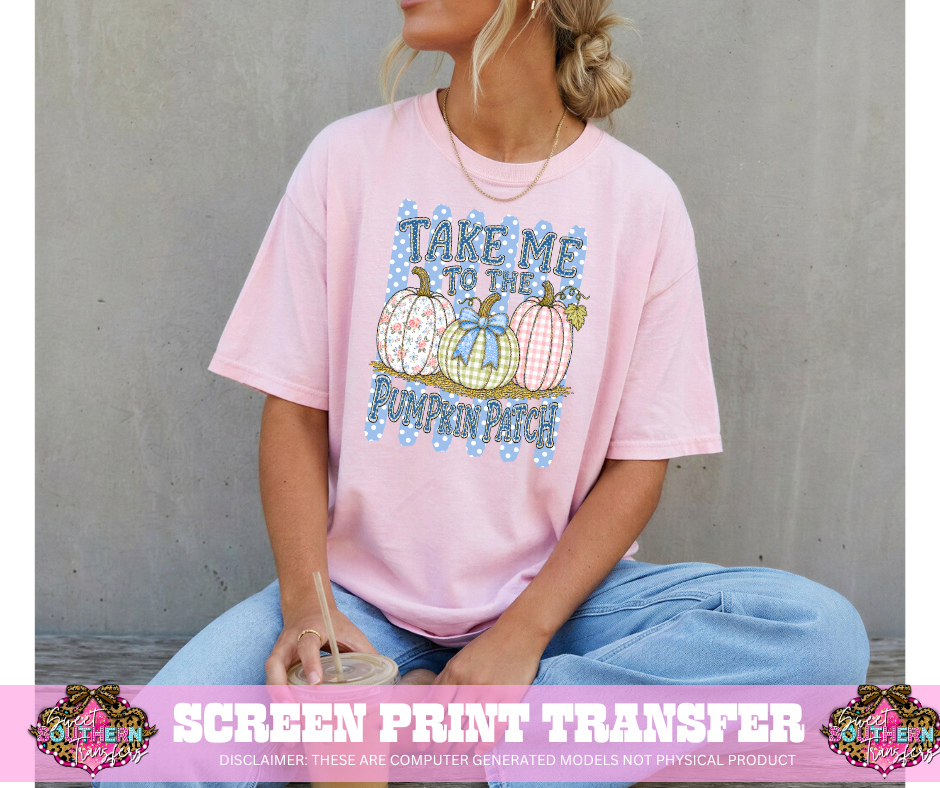 FULL COLOR SCREEN PRINT - PUMPKIN PATCH BLUE