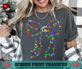 FULL COLOR SCREEN PRINT - CHRISTMAS LIGHTS BOW